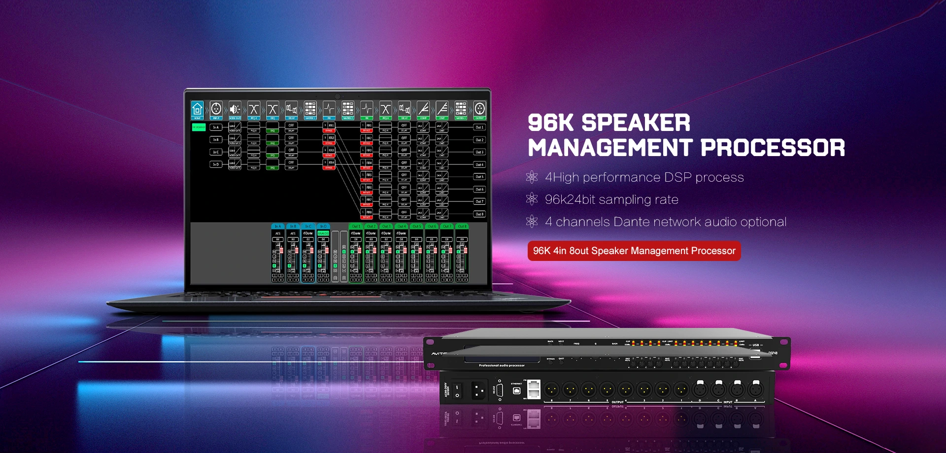 Čína Dante Network Audio Procesor Factory